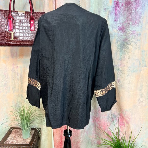 📌Jean Marc Philippe Marvelous Plus Size Two Way Zipper Animal Print Jacket - Picture 2 of 16